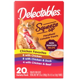 Hartz Delectables Squeeze Up Non-Seafood Variety Pack Lickable Cat Treat, 20 Count (Pack of 1)