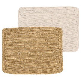 Now Designs 2050001aa Scrub and Scour Dishcloths, Set of Two, Gold and White