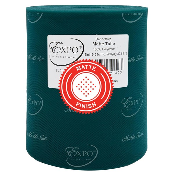 Expo International Decorative Matte Tulle, Roll/Spool of 6” X 200