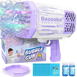 TOY MANIAC Bubble Machine Toy for Kids Bubble Blaster with Bubble Solution Outdoor Summer Toy Gifts Party Favors Colorful Fun - colour: pink