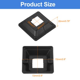sourcing map Post Skirt, 12pcs 25x25mm/1"x1" Plastic Split Style Post Base Cover Trim Skirt for Fence Stair Handrail Railing Porch, 72x72mm/2.8"x2.8"(Overall)