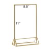 HIIMIEI Acrylic Gold Frames Sign Holders 8.5x11, Double Sided Table