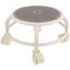 SHOWERORO Taburete Pequeño con Ruedas Gris, Redondo Pedicura y SPA,