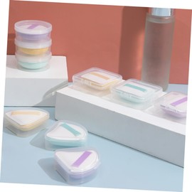 WOONEKY 12 pcs Makeup Puff Holder Triangular Round Rectangular Powder Puff Cases Compact Storage Box for Organizing Makeup Sponges Portable Practical Design