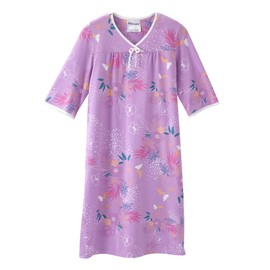 Silvert's Adaptive Clothing & Footwear Open Back Night Gown for Ladies - Assisted Dressing Hospital Gown - Soft Tropical 2XL