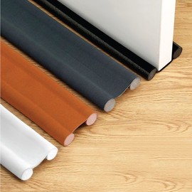 [Genie Mall] Door Gap Draft Stopper & Weatherstrip - Wind, Noise, Light Blocker & Pinch Protector Draft Stopper Black 4ea
