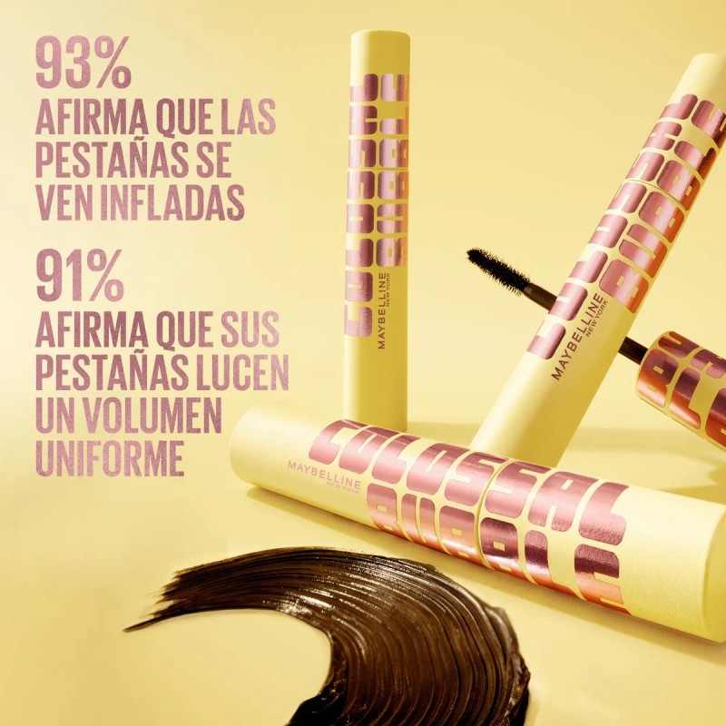 Maybelline Máscara de pestañas Colossal Bubble, da volumen intenso al