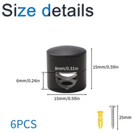 INCREWAY Swag Hook for Chandelier Ceiling Lights Cable, 6PCS Lamp Hook for Fabric Electrical Cord Cable Hanging Pendant Lighting Fixtures, Black