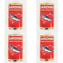 Sardines in Tomato Sauce with Chili, 5.5 oz, Pack of 4