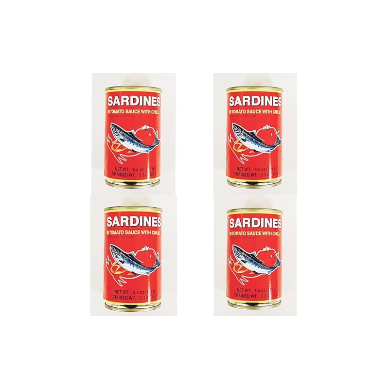Sardines in Tomato Sauce with Chili, 5.5 oz, Pack of