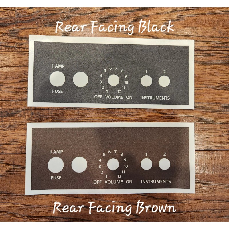 FENDER 5F1 CHAMP FACEPLATE OVERLAY DECAL - REAR BLACK