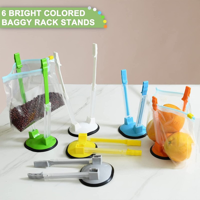 12 Pack Baggy Rack Stand Adjustable Freezer Bag Holder Stand