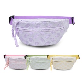 Fiohiros Bumbags for Ladies, Fanny Pack for Women with Adjustable Belt, 2-Zipper Pockets and Extra Large Capacity for Running, Travel & Daily Use (Purple)