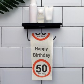 Funny Birthday Toilet Paper - Gag Gift Roll with Hilarious Prints for 50th Milestone Birthdays - Great Prank Decoration for Party Supplies - Premium 3 Ply Tissue for Men Women Friends Family