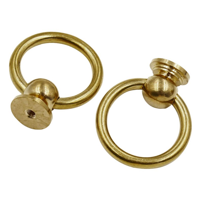 LC LICTOP 1.33" Dia. Antique Style Pure Brass Ring Pull