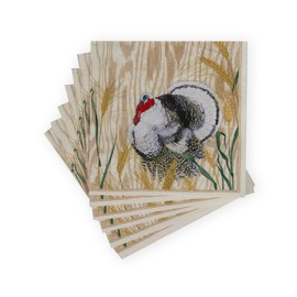 Homestead Turkey Taupe Cocktail Napkins - 20 Napkins Per Package- 2 Units, Fall Napkins made of Triple Ply Paper, Autumn Themed Disposable Napkins, Great Dinner and Cocktail Napkins