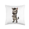 Angry Cool Zebra Funny Animal Cartoon With Attitude Throw Pillow