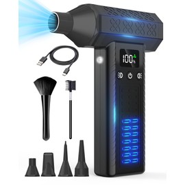 Maximum Wind Strength: 360,000 rpm, Small Mini Blower, 36,000 rpm, Electric Air Duster, Car Wash, Blower, Strongest (3 Levels of Air Flow Adjustment, 8,000 mAh, 200 Minutes of Continuous Operation