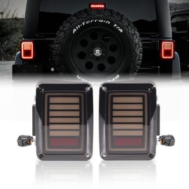 Gronsvt JK LED Tail Light Assembly Wrangler Tail Lamp w/Brake Light & Turn Signal for 2007-2018 JK Wrangler (Red)