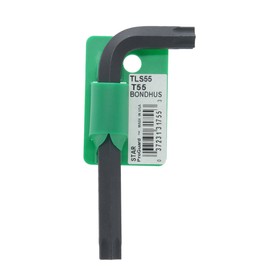 BONDHUS Torx® L-Wrench Short T55 [Short Hand: 1.7 inches (44 mm), Long: 4.1 inches (105 mm), Black Dyed TLS55 No.31755