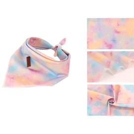 Elegant little tail Dog Bandanas - 1Pack Washable Colorful Dog Scarf Girl or Boy Square Dog Bib Kerchief Scarf Adjustable Pet Bandana for Small Medium Dogs