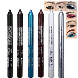 Kaely 6Pcs Glitter Gel Eyeliner Pencil Set for Women, Eye Liner Waterproof Smudge Proof with Sharpener, Waterline Eye Makeup Liners, lapiz de ojos delineador de ojos contra el agua, 01