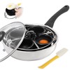 Fuexmotco Egg Poacher Pan, Stainless Steel Egg Poaching Pan for