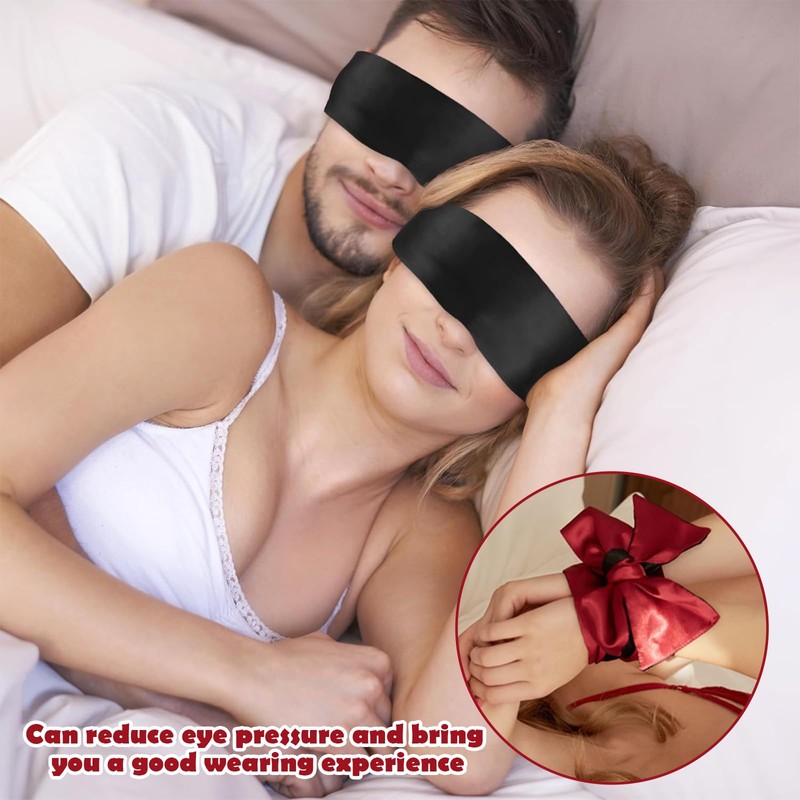 Blindfold Satin Eye Mask+Soft Silky Sleep Mask+Adjustable Comfortable Fit+1 Piece+135x7cm+Travel