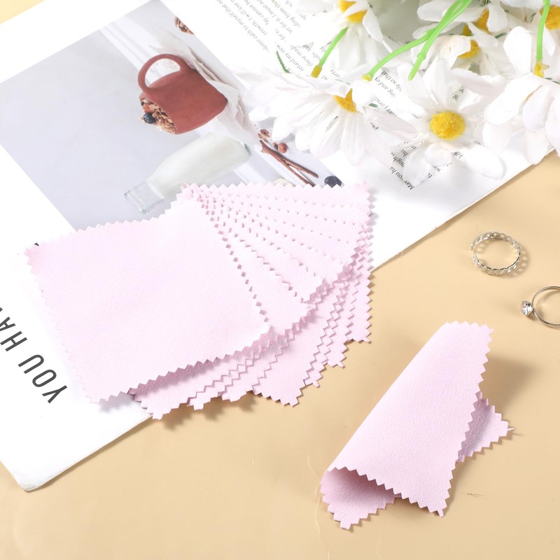 cobee 50 Pcs Jewelry Cleaning Cloth, Double Sided Polishing Cleaning