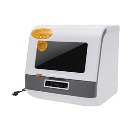 Countertop Dishwasher, Portable Automatic Mini dishwasher with 3 Washing Programs, Compact Dishwasher 360° Streak-Free Deep Cleaning Storage for Home, RVs 7.8L/2gal (White)