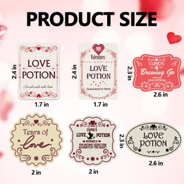 Valentine Potion Bottle Stickers, Valentine's Day Wine Bottle Labels, Valentines Day Decor Decals for Valentines Wedding Anniversary Party Supplies,6 Designs,60 Pcs