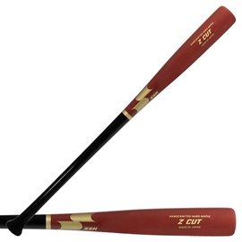 SSK Z Cut Maple Wood Baseball Bat - Made in Japan - Balanced - Durable (Black/Wine, 32")