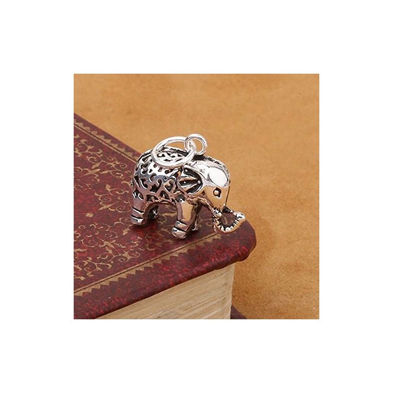 Acxico 1Pcs Silver Elephant Charm Animal Zoo Pendant for Bracelet