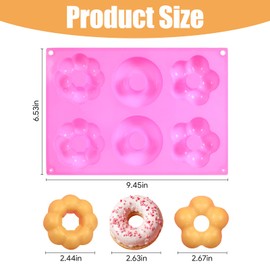 3 Pack Silicone Donut Pan for Baking,Non-Stick Doughnut Pan with 6 Indentations，Dishwasher Safe, Heat Resistant and Microwave Safe