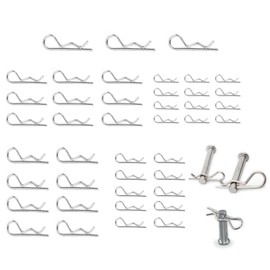 YAFIYGI 42 Pcs Cotter Pins Assortment Kit Stainless Steel Hairpin Clips Fastener Set Multiple Sizes for Home or Car Zinc Plated Pins Kotter Pin Assorted Kit Sizes M1.2-M2 Essential Hairpin