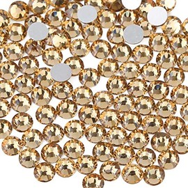 BEADSLAND 1440 piezas de diamantes de imitación con parte posterior plana, gemas redondas de cristal para decoración de uñas y arreglos artesanales, t