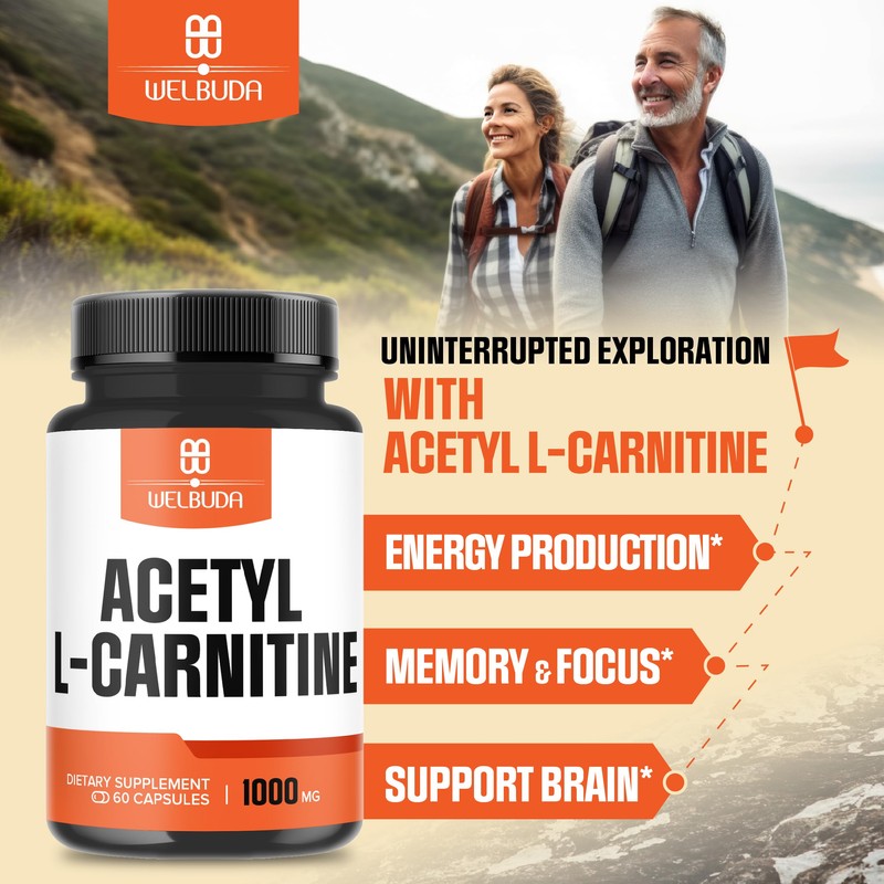 Acetyl L Carnitine Supplement 1000mg - Supports Energy Production, Brain