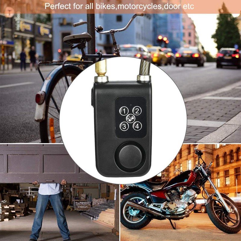 Remote Control Alarm Lock, Electric Motorcycle Password Steel Chain Lock,