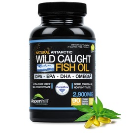 Aspen Hill Labs Ultra Pure Wild Caught Omega DPA Fish Oil - 2900 mg Omega-3-90 SoftGels - High-Potency Omega-3 with DPA, EPA & DHA - Non-GMO, Maximum Strength Burp-Free