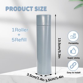 LELE LIFE Mini Lint Roller with 5 Refills 200 Sheets, Small Portable Travel Lint Roller Extra Sticky with Cover for Clothes Pet Hair Purse Essentials,Blue