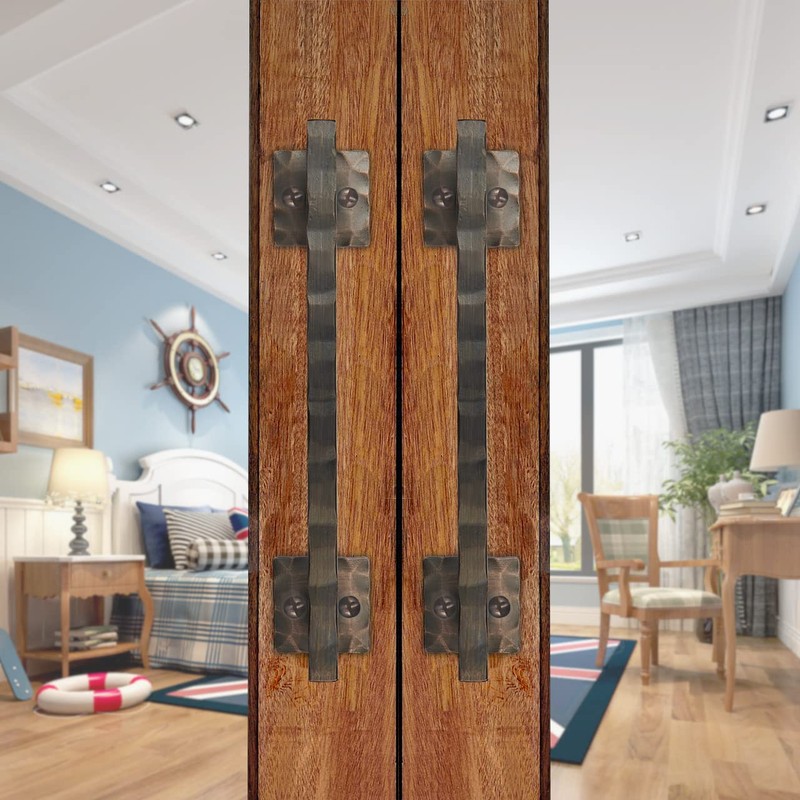 Eumtenr Rustic Barn Door Handles for Sliding Door, 12" Heavy