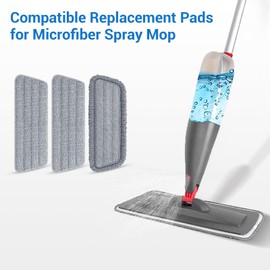 Bluearks 3Pcs Spray Mop Pad,Compatible with Swiffer Power Mop and Bona Mop, 16 * 5.5’’ Size Spray Mop Pads Refills,Wet Dry Use for Any Floor Types Reusable Machine Washable Cleaning Mop Refills