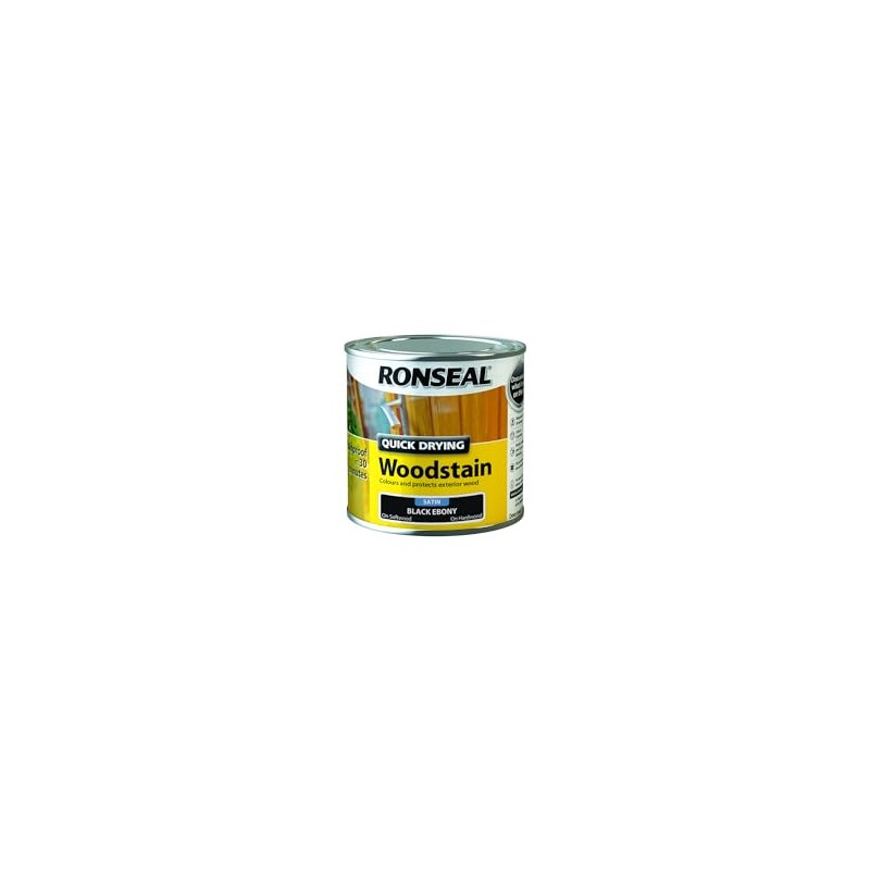 Ronseal - Quick Drying Woodstain Satin Ebony 250ml