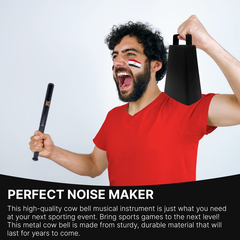 Cow bell with Handle 7 inches and 11” Cowbell Beater