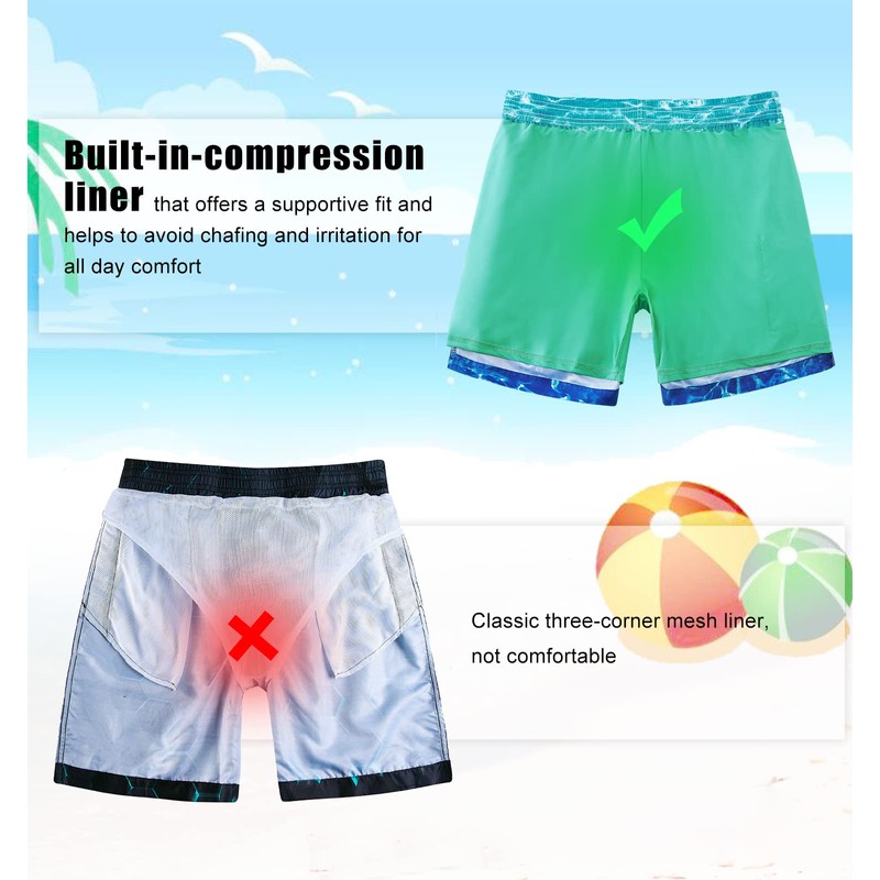 Dancinova Swimming Shorts Boys Swimming Trunks Kids Compression Liner Swimming