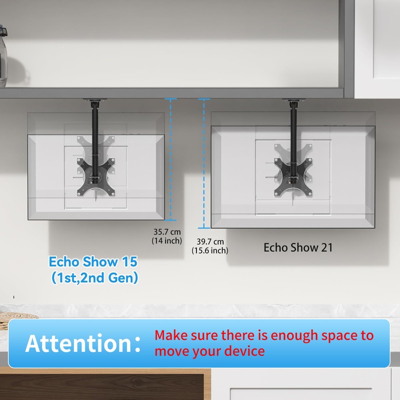 Almoz Under Cabinet Mount for Echo Show 15, Height Adjustable