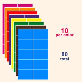 ALLY-MAGIC Moving Stickers, Coloured Sticky Labels, Rectangular Coloured Stickers in 8 Neon Colors, Color Coding Labels Colored Address Label Sticker, Planner Sticker Y9CSBQ