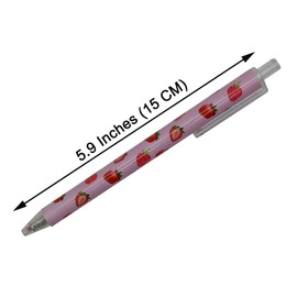 Maydahui 12 PCS Strawberry Gel Pens Cute Fruit Pen Retractable Printing Pen Black Ink for Girls School Party