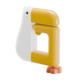 ZPVENATRO Decorative Duck-Shaped Detachable Desk Hook, Portable Side-Mount Schoolbag Pendant, Small (White)