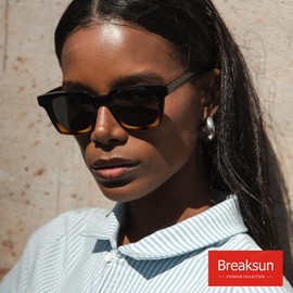 Breaksun Fashion Square Sunglasses for Women Men Trendy Classic Square Frame Sun Glasses Designer Style (Black Leopard/Grey)